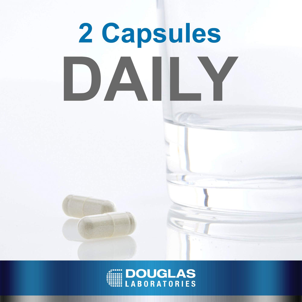 Douglas Laboratories label close-up highlighting vitamins and minerals for connective tissue support.