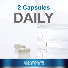 Douglas Laboratories label close-up highlighting vitamins and minerals for connective tissue support.