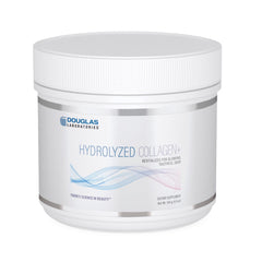 Douglas Laboratories Hydrolyzed Collagen+ powder tub showcasing clean packaging for skin vitality support.
