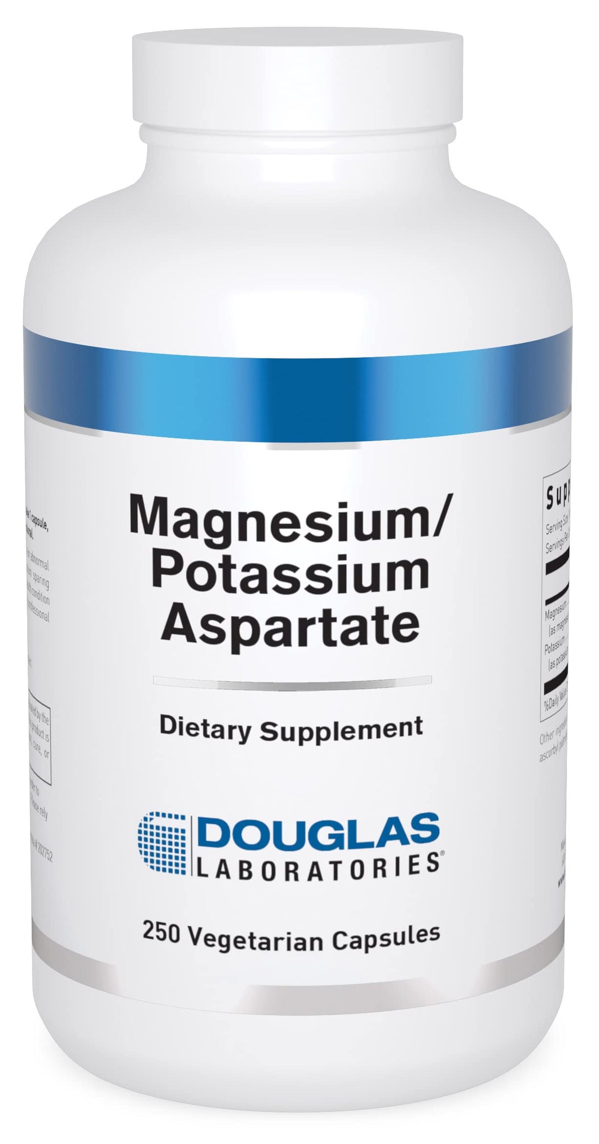 Douglas Laboratories Magnesium/Potassium Aspartate bottle promotes daily mineral balance.