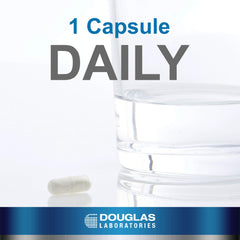 Douglas Laboratories Magnesium/Potassium Aspartate label front emphasizes GMO-free manufacturing.