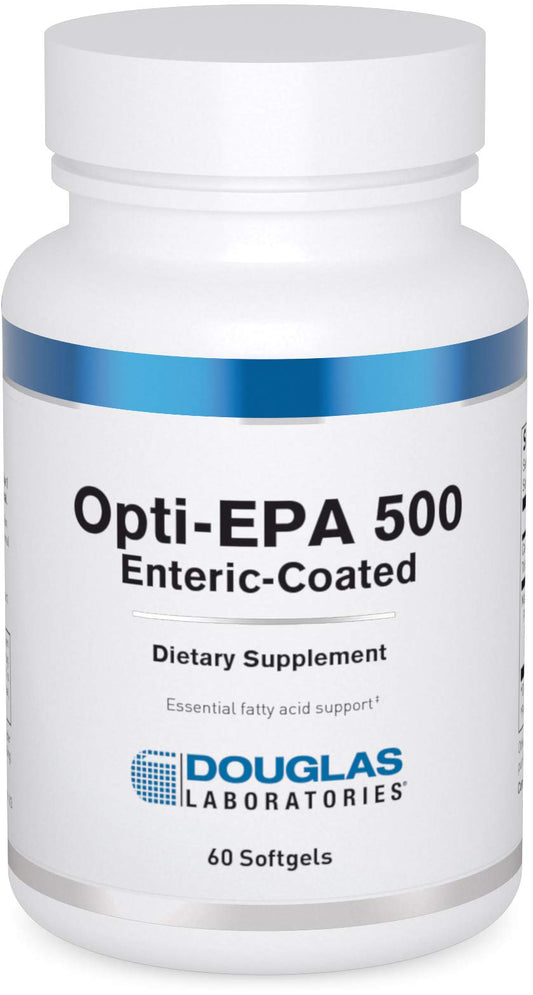 Douglas Laboratories Opti-EPA 500 bottle label signaling a trusted omega-3 formula