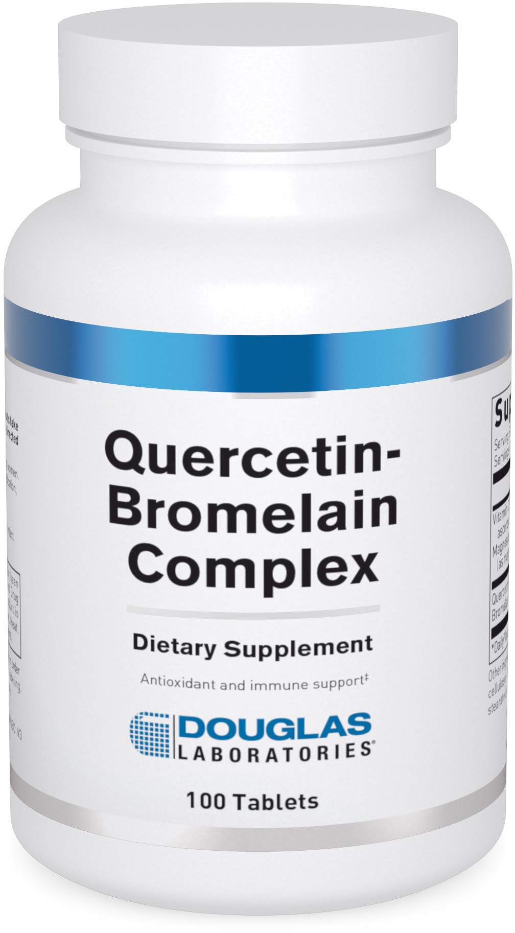 Douglas Laboratories Quercetin Bromelain Complex bottle on a clean surface for daily immune support.