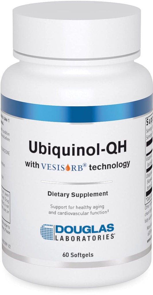 Douglas Laboratories Ubiquinol-QH softgels bottle supports aging and heart health