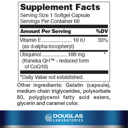 Close-up of Ubiquinol-QH softgels highlighting quality and form