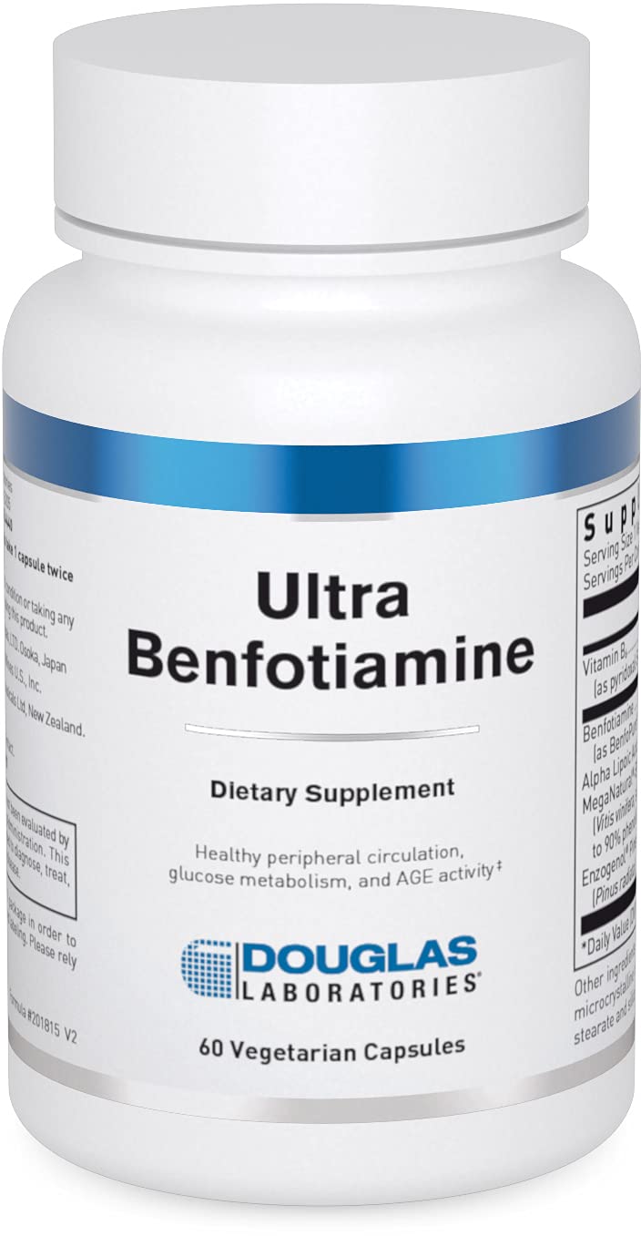 Douglas Laboratories Ultra Benfotiamine bottle, a premium circulation and nerve support option.