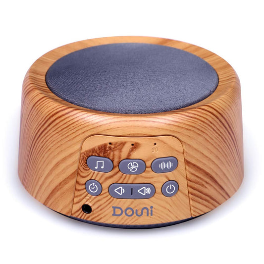 Douni Sleep Sound Machine wood-grain design creates a calming ambiance for any room.