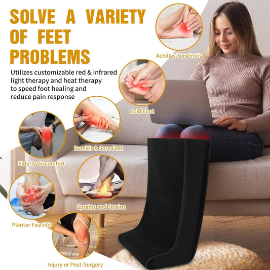 Dowceivm therapy for legs and ankles using dual wavelength LEDs.
