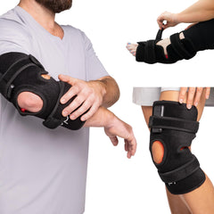 dpl Flex Joint Wrap on elbow delivering focused red light therapy at home
