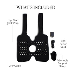 dpl Flex Joint Wrap kit with USB power adapter and manual for easy use