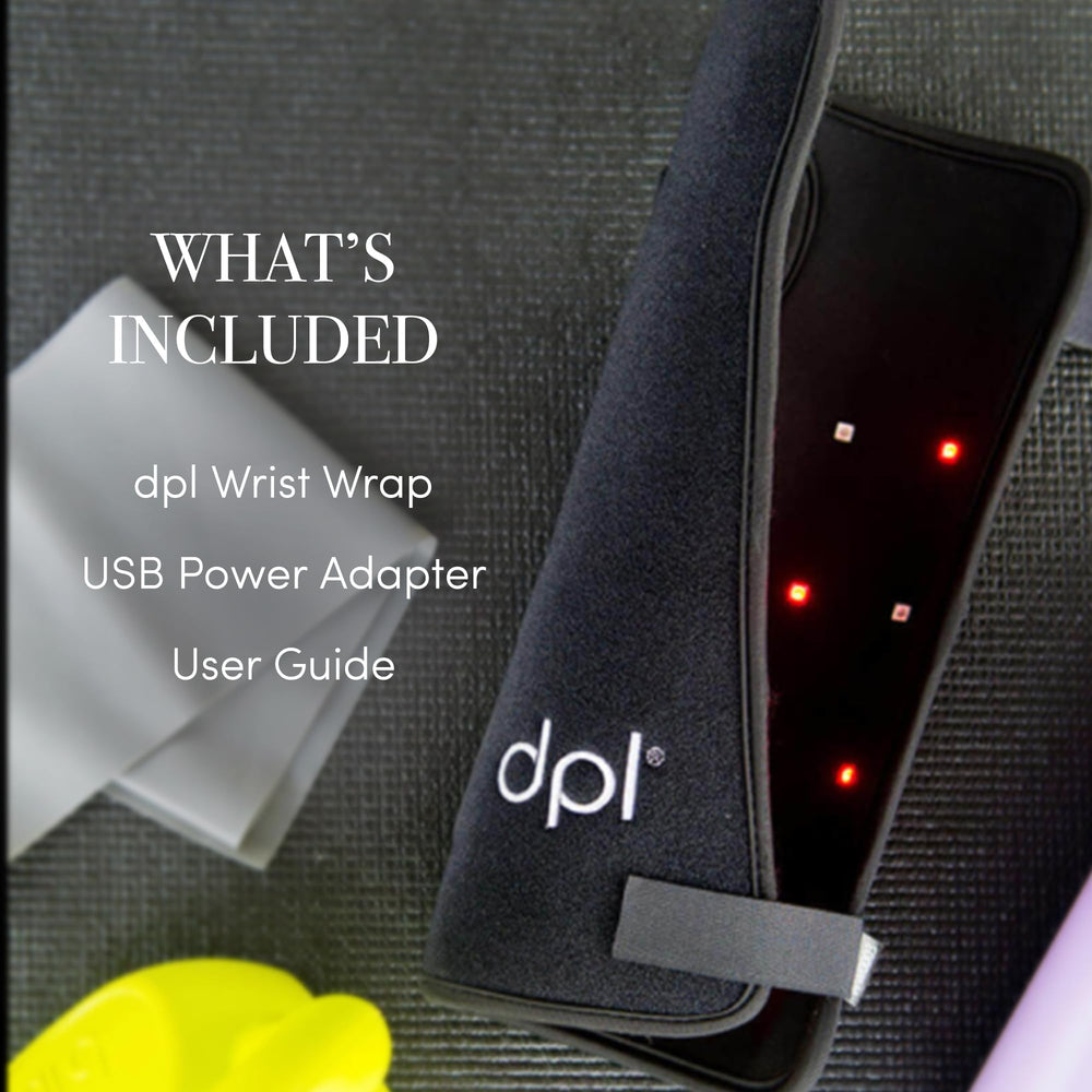 DPL wrap in use during daily tasks to illustrate discreet therapy.