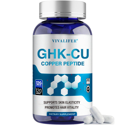 DQQI GHK-Cu bottle close-up emphasizing daily skin support