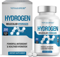 DQQI Hydrogen Tablets bottle front, ideal for convenient daily hydration and focus.