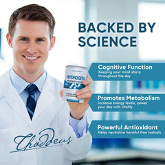 DQQI Hydrogen Tablets in a glass with water, illustrating easy on-the-go hydration.