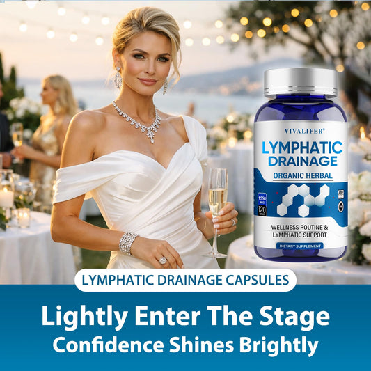 DQQI Lymphatic Drainage Capsules close-up highlights convenient capsules for everyday wellness