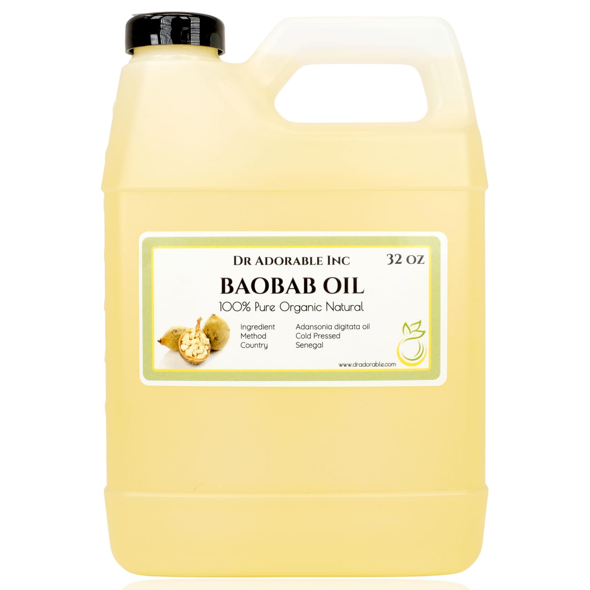 Dr Adorable Baobab Oil 32oz bottle offers rich hydration for skin and hair.