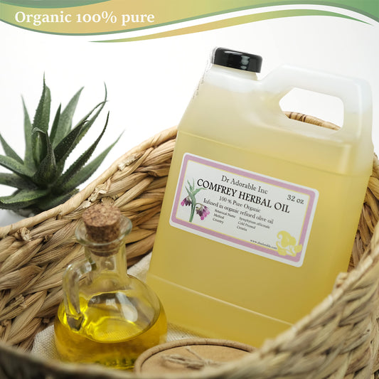 Dr Adorable Comfrey Herbal Oil infused olive oil supports moisturized skin