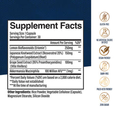 Dr. Ashley Wellness GLP-1 bottle label close-up with Akkermansia and polyphenols.