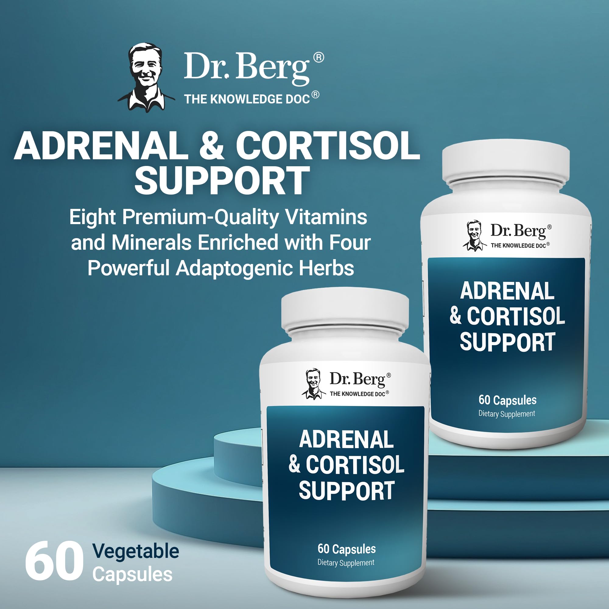 Ashwagandha extract on Dr. Berg Adrenal label highlighting mood-support herb