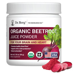 Dr. Berg Beet Powder jar on shelf showing pure organic nutrition for daily vitality