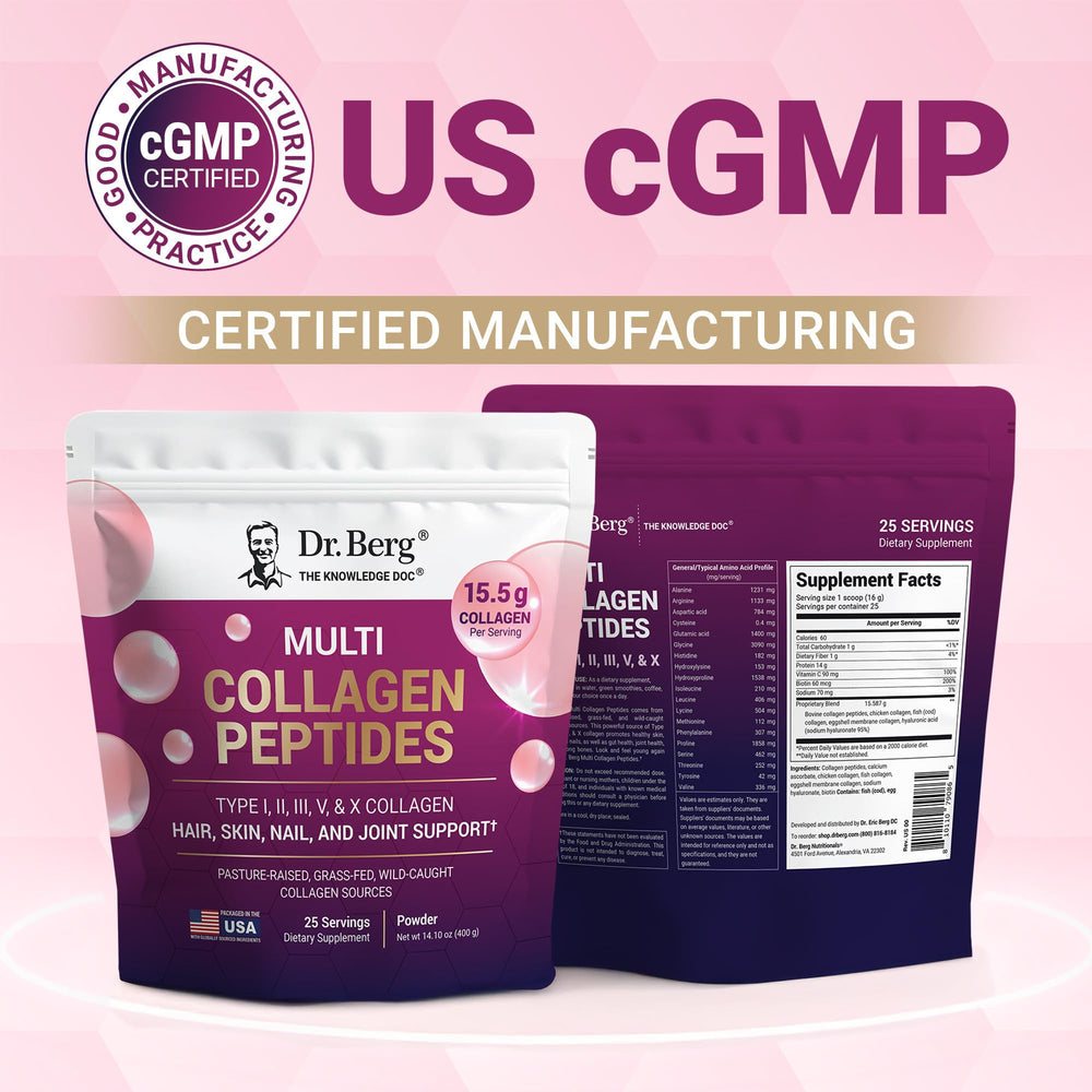 Dr. Berg collagen bottle promotes joint health and mobility concept