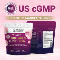 Dr. Berg collagen bottle promotes joint health and mobility concept