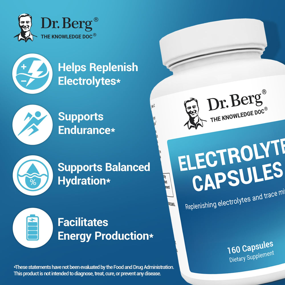 Close-up of Dr. Berg Electrolyte Capsules showing capsule texture and mineral blend.