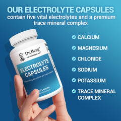 Gym workout scene with Dr. Berg Electrolyte Capsules supports hydration.
