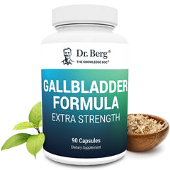 Dr. Berg Gallbladder Formula Extra Strength bottle with 90 capsules for a 45-day supply.