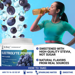 Dr. Berg hydration 50-serving label emphasizes longevity and daily use.