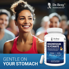 Dr. Berg Magnesium Glycinate label closeup with D3, B6, zinc.