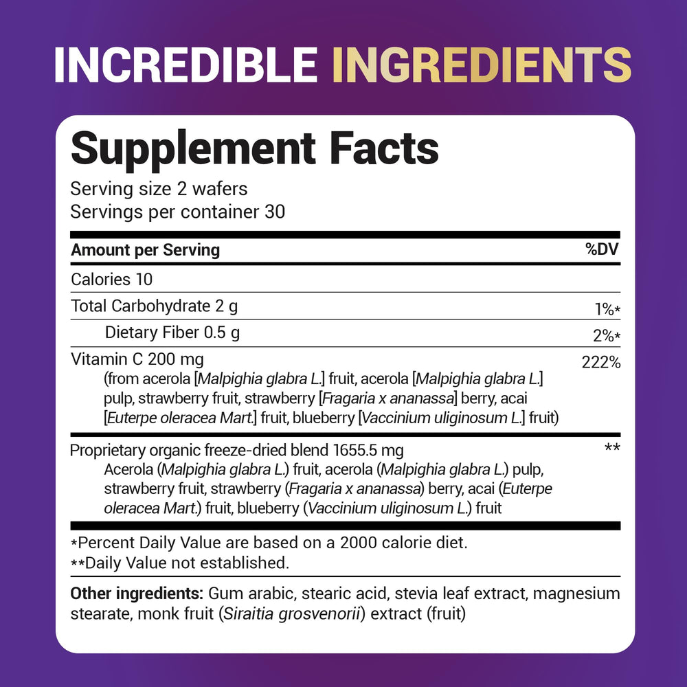 Dr. Berg Vitamin C Complex chewable wafers ideal for on-the-go use.