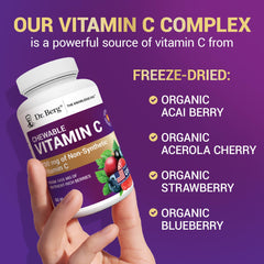 Dr. Berg Vitamin C Complex vegan-friendly, no added sugar berry blend.
