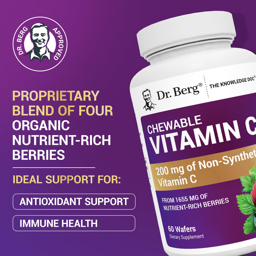 Dr. Berg Vitamin C Complex with strawberry offers berry-flavored daily vitamin C.