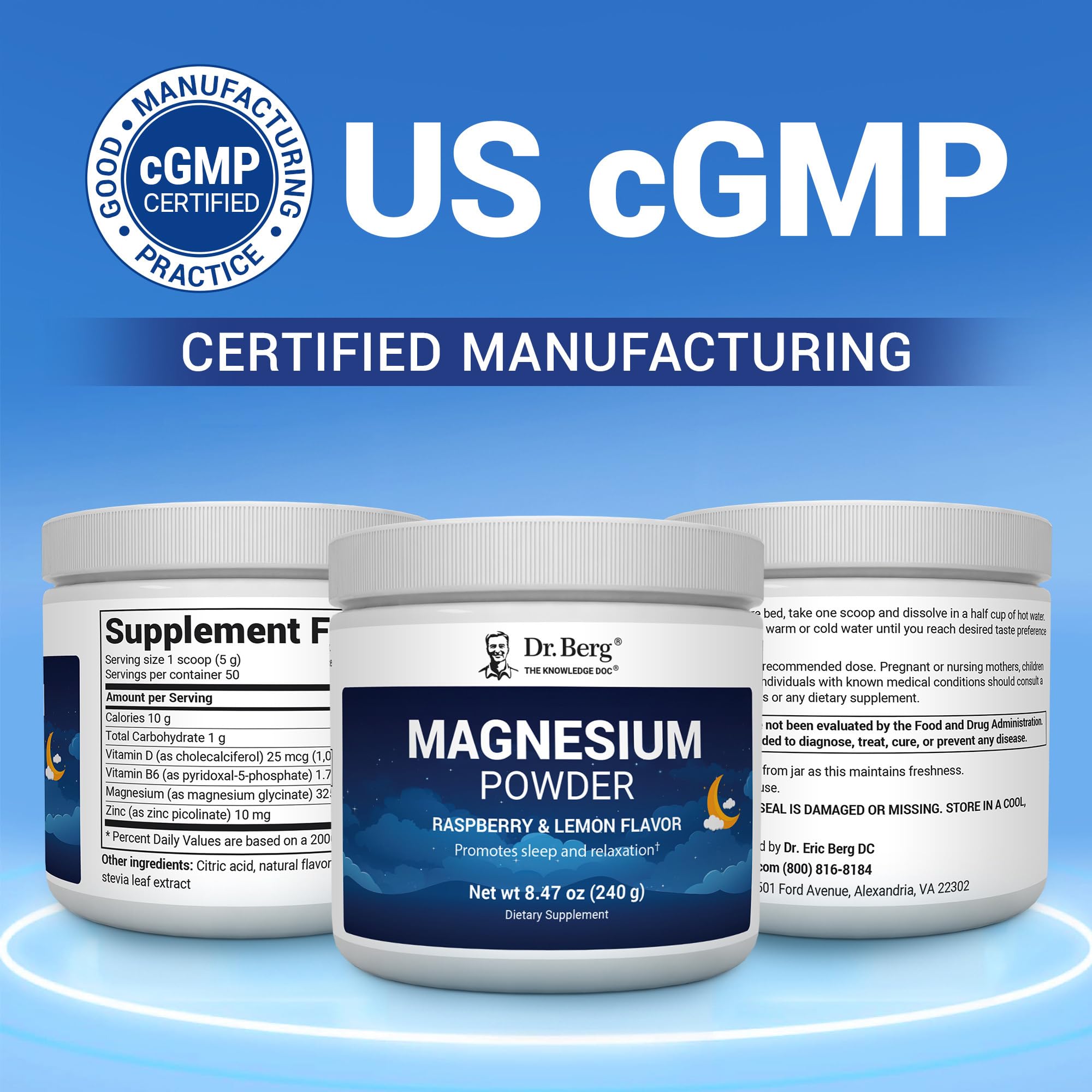 Dr. Berg Magnesium Glycinate Powder dissolved in glass for smooth texture