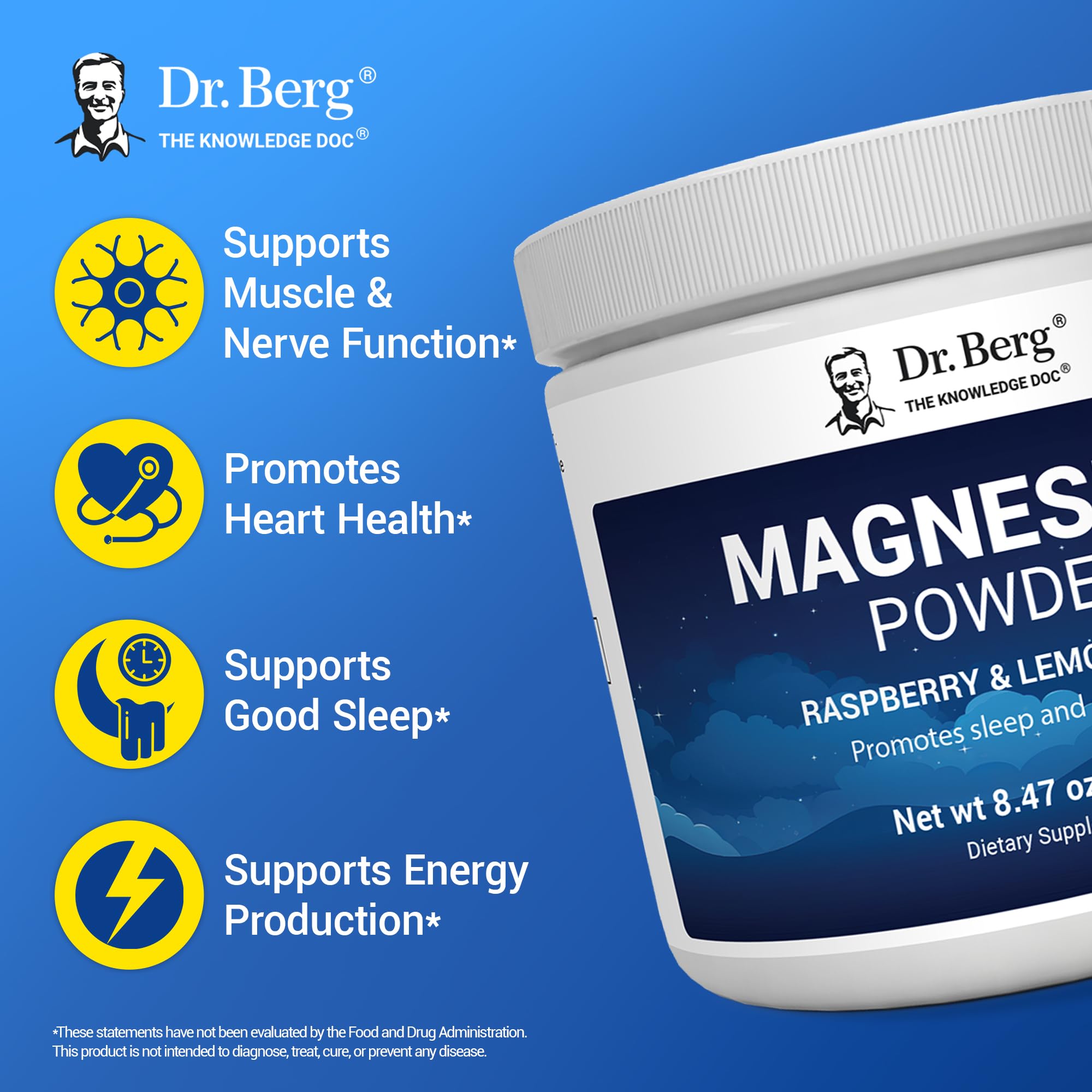 Dr. Berg Magnesium Glycinate Powder hot water mix for warm sipping