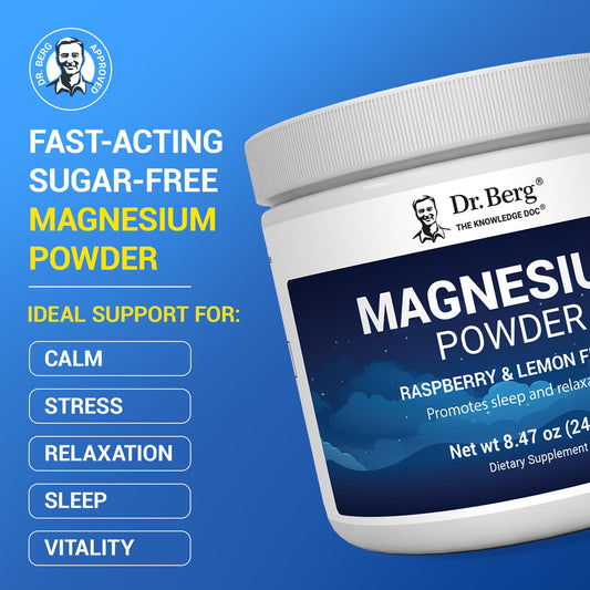 Dr. Berg Magnesium Glycinate Powder sugar-free label for everyday use