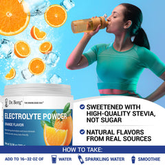 Powder dissolving and stirring in water with Dr. Berg Nutritionals formula.