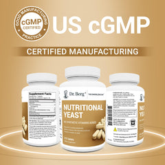 Dr. Berg Nutritionals GMP-certified manufacturing seal on product for quality.