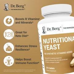 Dr. Berg Nutritionals yeast tablets label back shows minerals and ingredients.