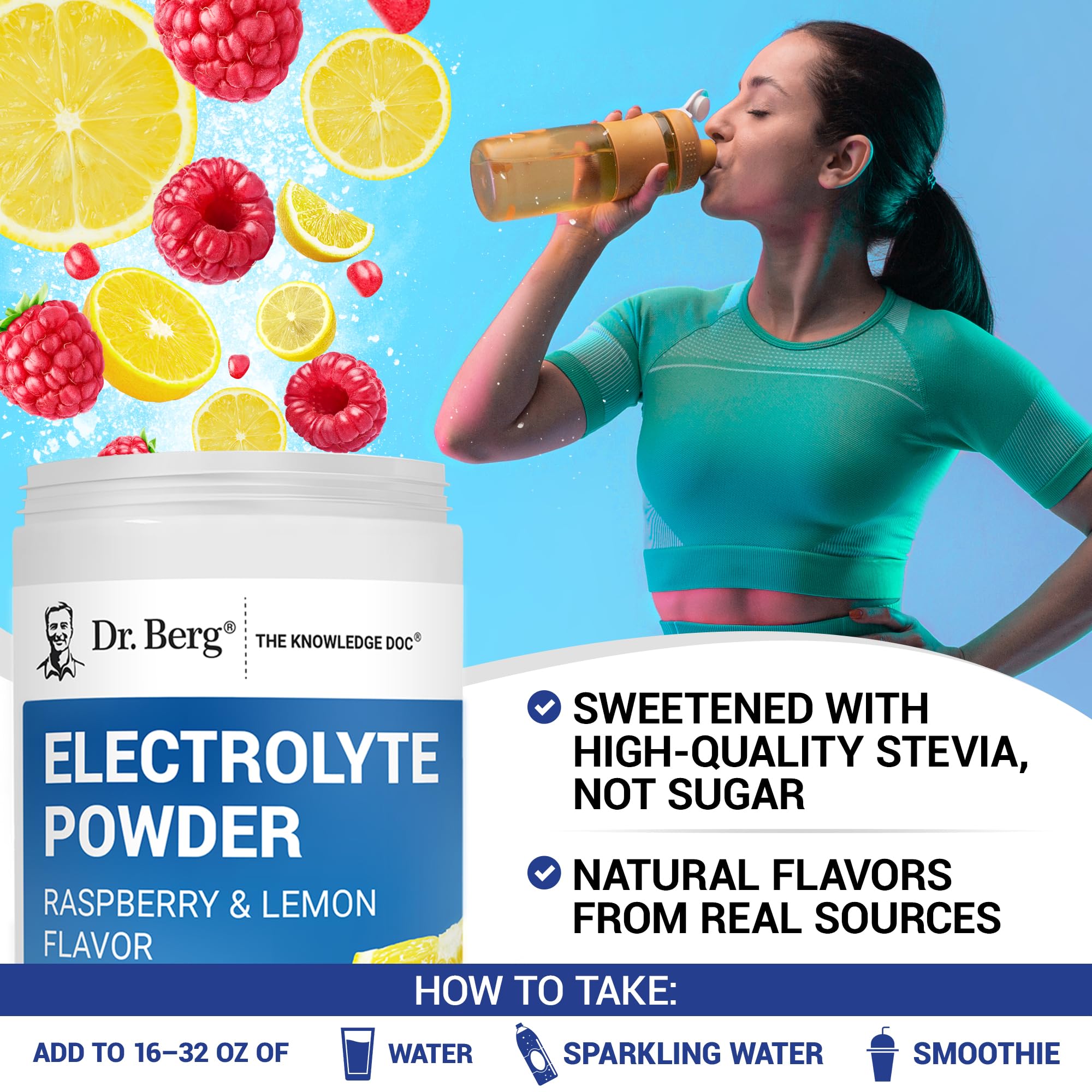 Dr. Berg packaging label front showing 100 servings and keto-friendly formula