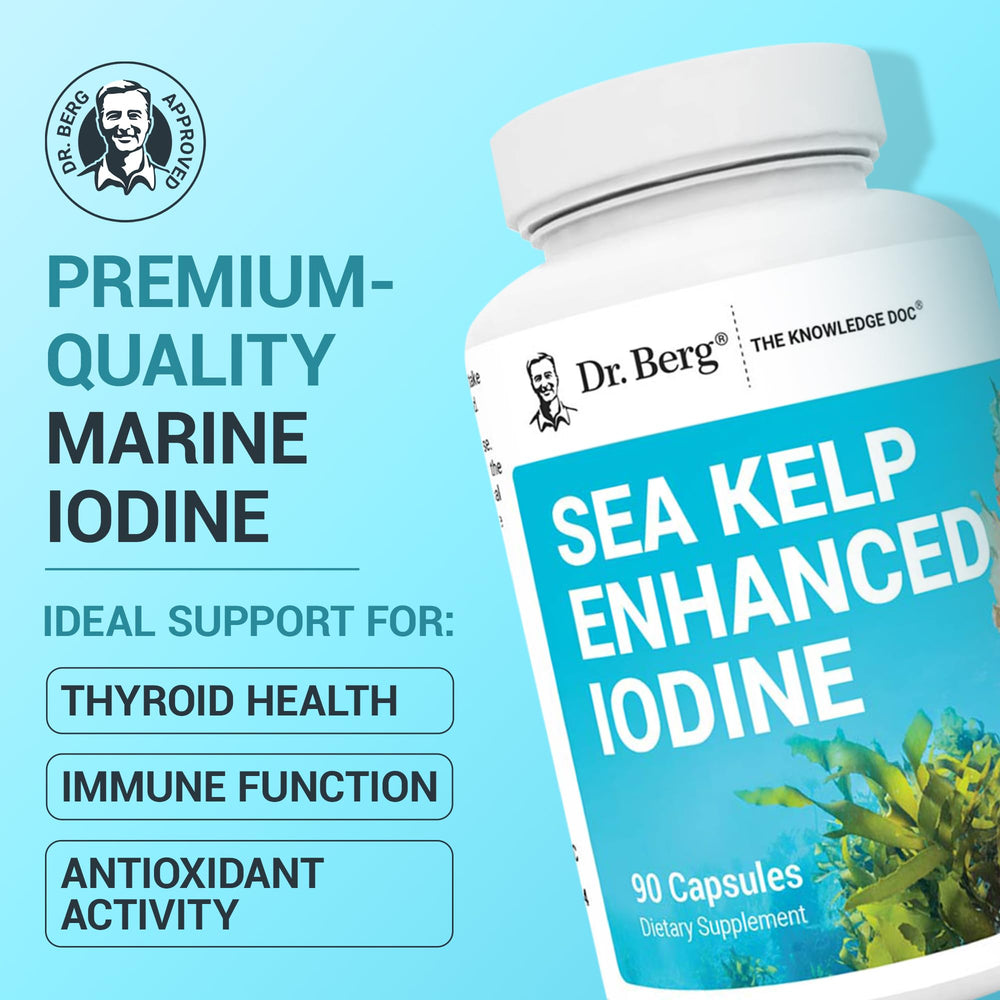 Dr. Berg Sea Kelp Iodine capsules ready for daily supplementation