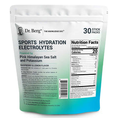 Dr. Berg hydration powder being poured for quick electrolyte mixing.