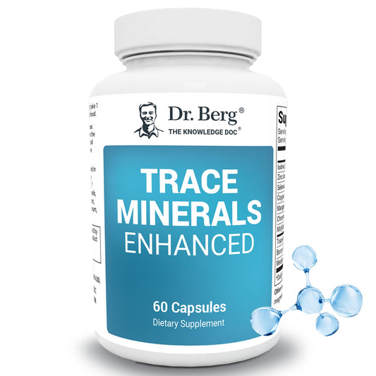 Dr. Berg Trace Minerals Enhanced bottle front showing daily mineral support