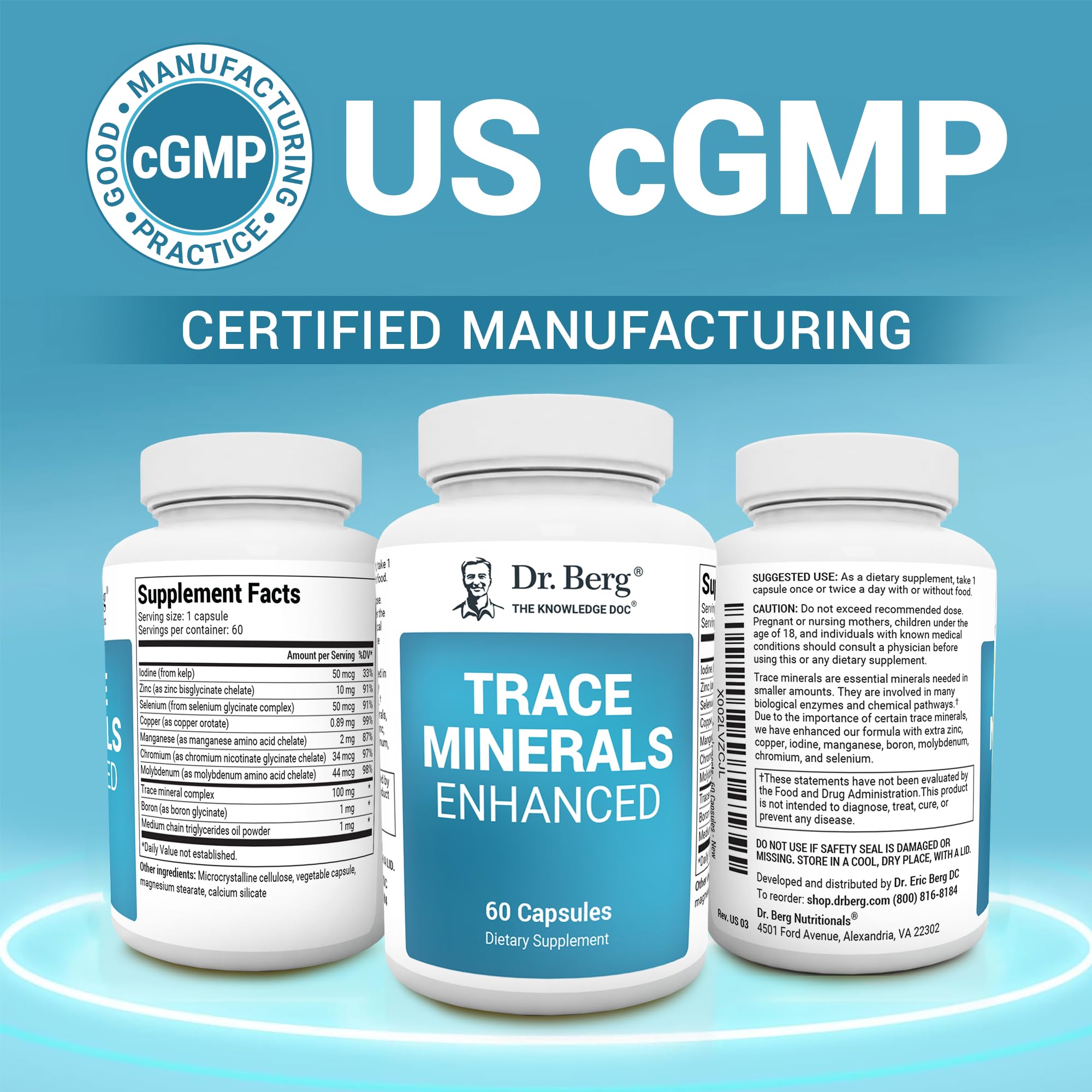 Dr. Berg Trace Minerals Enhanced US GMP manufacturing facilities