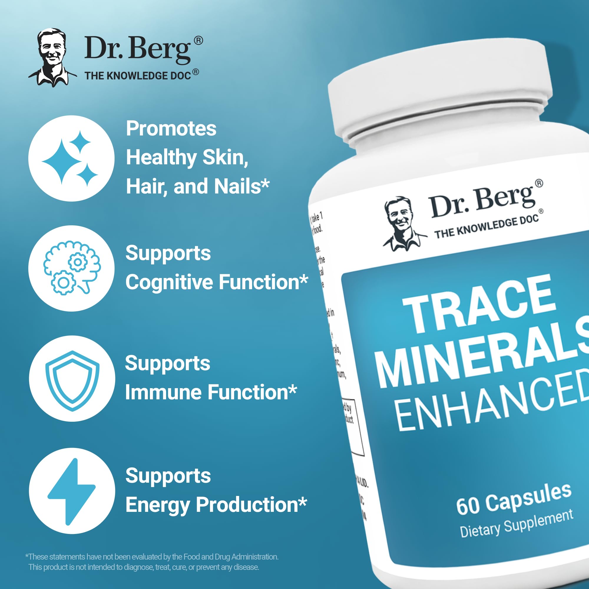 Dr. Berg Trace Minerals Enhanced label with GMP certifications