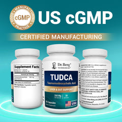 Dr. Berg Tudca capsules arranged to illustrate daily supplement routine