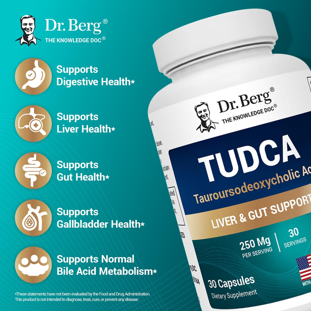 Dr. Berg Tudca label closeup showing 250 mg per capsule detail