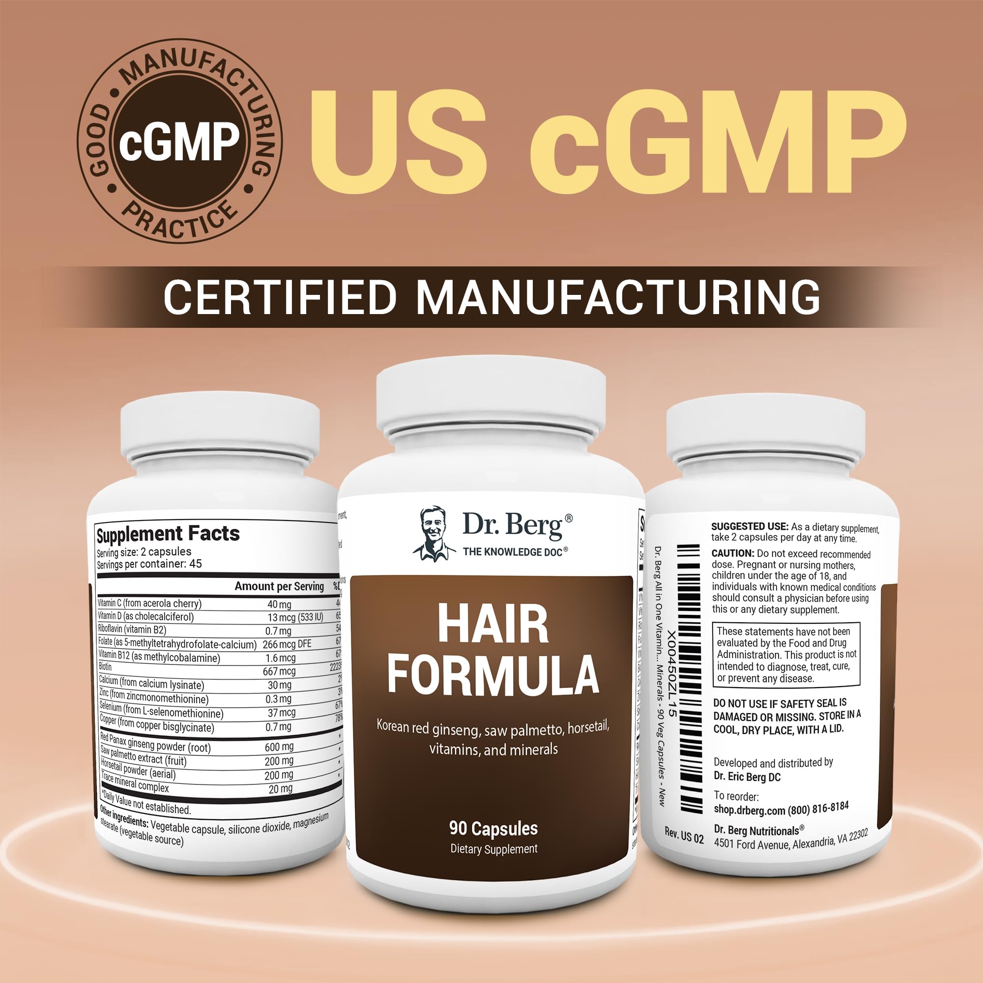Dr. Berg USA GMP-certified manufacturing facility shows quality control.