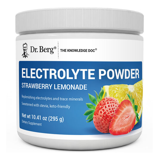 Dr. Berg Zero Sugar Hydration bottle pour for quick electrolyte replenishment during workouts.